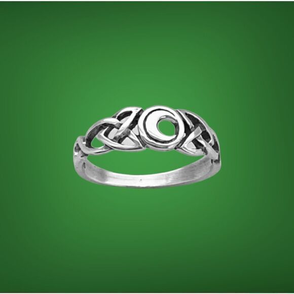 Sterling Silver Celtic Moon Ring - Picture 4 of 5